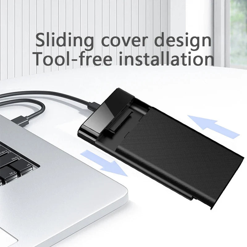 2.5-Inch Tool-Free USB 3.1 Type-C SSD/HDD Enclosure Portable SATA External Drive Case